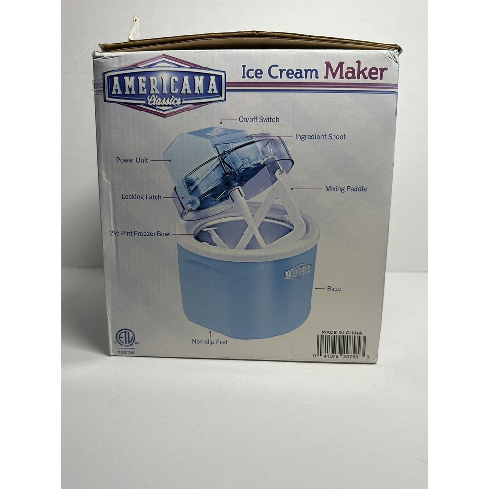 Americana Classics Ice Cream Maker 2.5‎ Pint Retro Frozen Yogurt Sorbet Summer